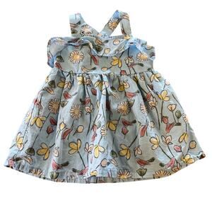 Carters Adorable Summer Infant Floral Dress Blue and Yellow, Size 9M Cottage